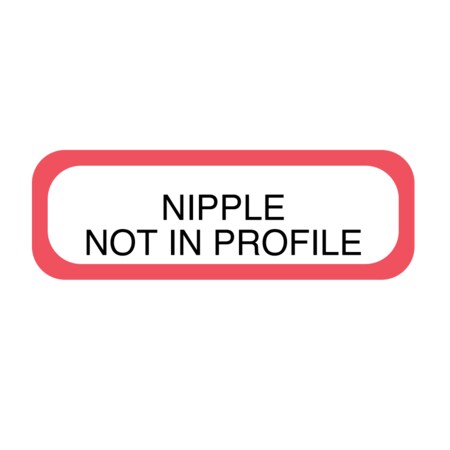 Nevs Position Labels - Nipple Not in Profile 1/2"x1-1/2" White w/Red &Black XP-465